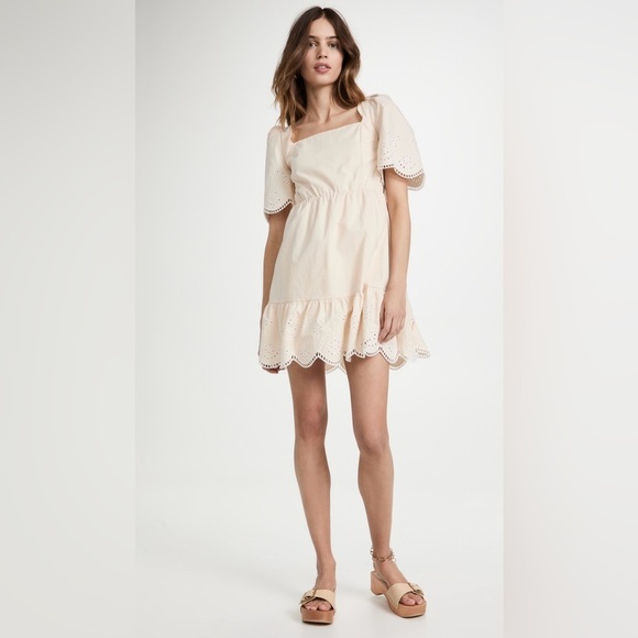 English Factory embroidered ruffle mini dress. Size S. Great condition. - Picture 3 of 7